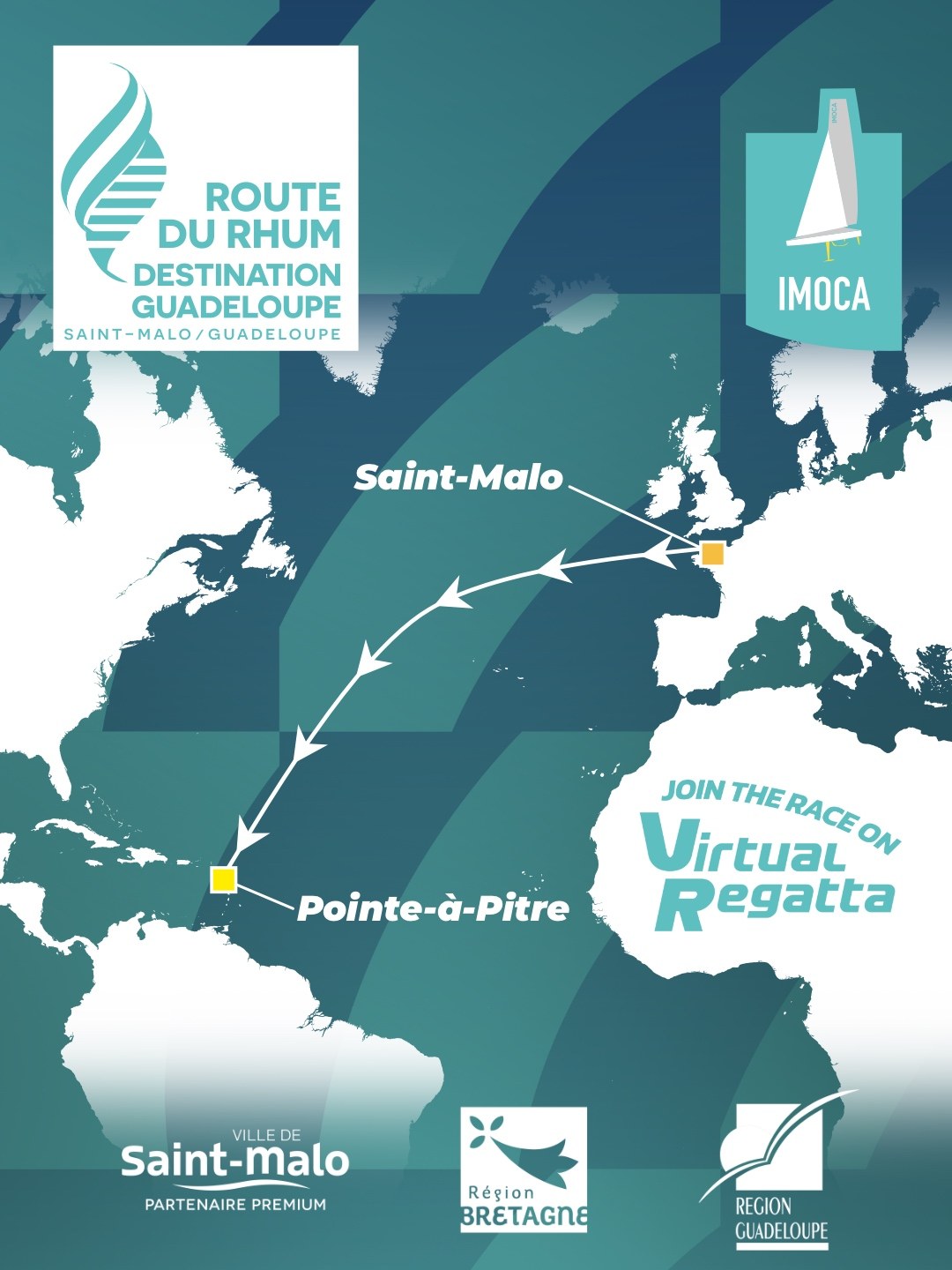 Parcours IMOCA de la Route du Rhum - Destination Guadeloupe, de Saint-Malo à Pointe-à-Pitre