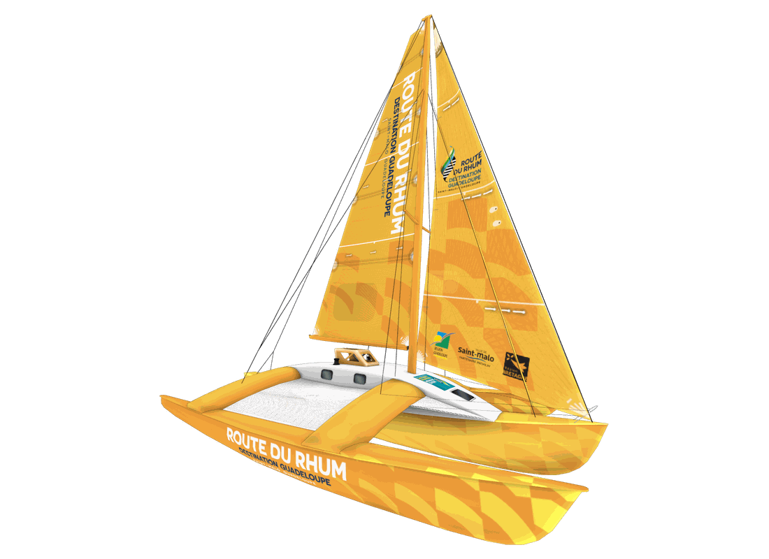 Un Vintage Multi aux couleurs du skin officiel de la Route du Rhum - Destination Guadeloupe dans Virtual Regatta