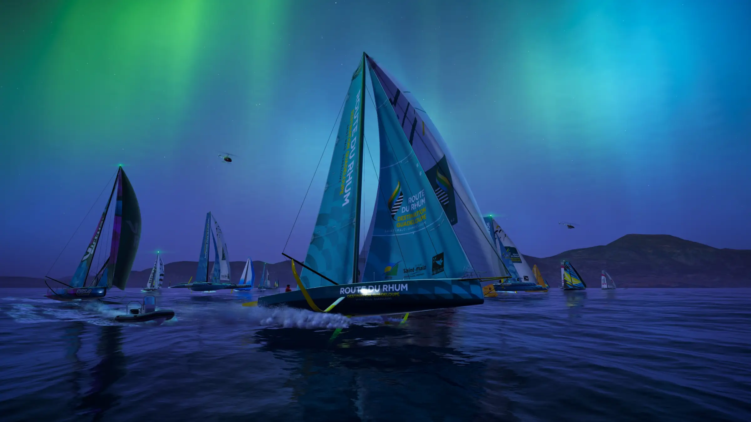 IMOCA de la Route du Rhum - Destination Guadeloupe sous une aurore boréale dans Virtual Regatta